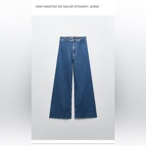 ZARA Hi rise denim sailor jeans